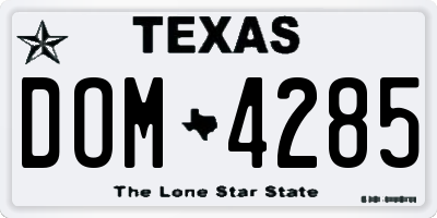 TX license plate DOM4285