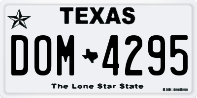 TX license plate DOM4295