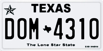 TX license plate DOM4310