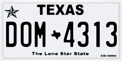 TX license plate DOM4313