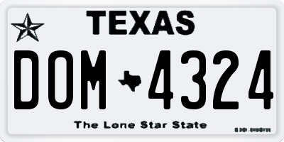 TX license plate DOM4324