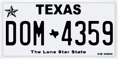 TX license plate DOM4359