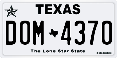TX license plate DOM4370