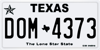 TX license plate DOM4373