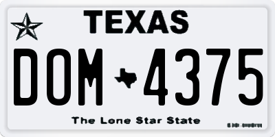 TX license plate DOM4375