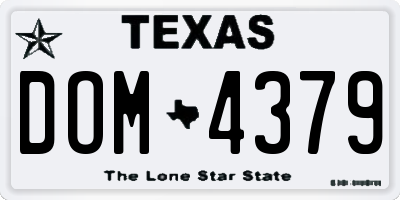 TX license plate DOM4379