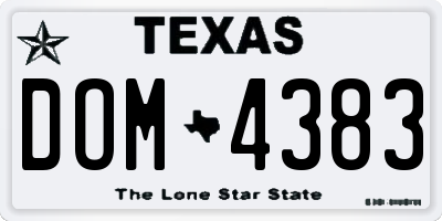 TX license plate DOM4383