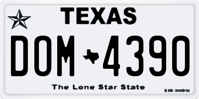 TX license plate DOM4390