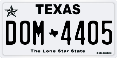 TX license plate DOM4405