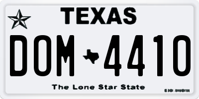 TX license plate DOM4410