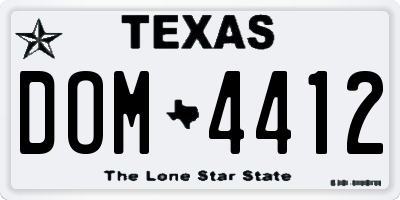TX license plate DOM4412