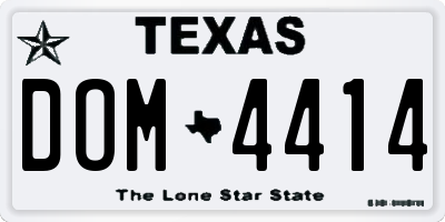 TX license plate DOM4414