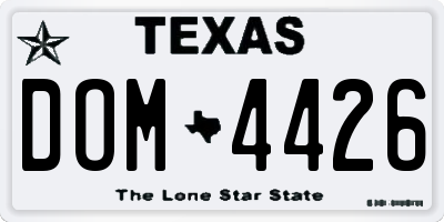 TX license plate DOM4426