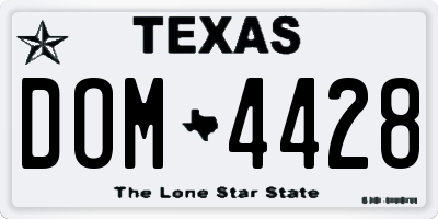 TX license plate DOM4428