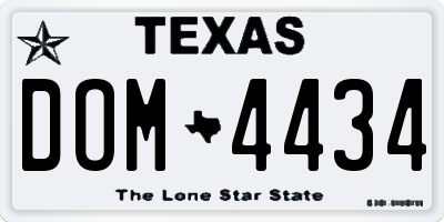 TX license plate DOM4434