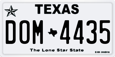 TX license plate DOM4435