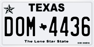 TX license plate DOM4436