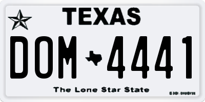 TX license plate DOM4441