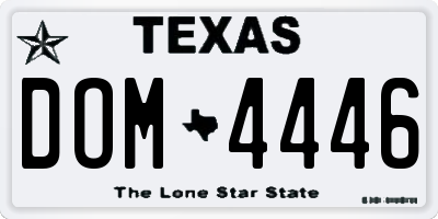 TX license plate DOM4446