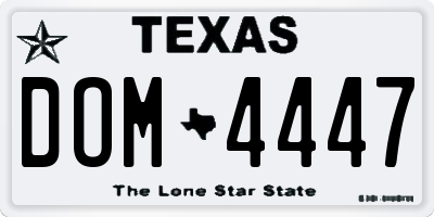 TX license plate DOM4447