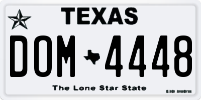 TX license plate DOM4448
