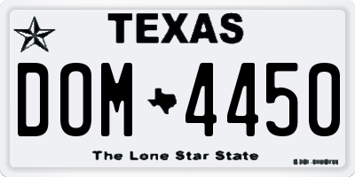 TX license plate DOM4450