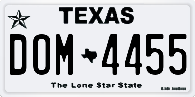 TX license plate DOM4455
