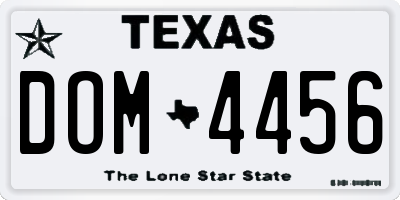 TX license plate DOM4456