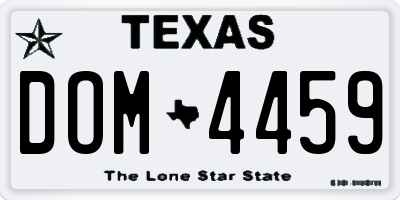 TX license plate DOM4459