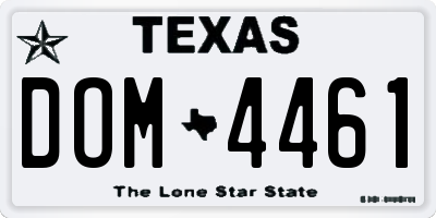 TX license plate DOM4461