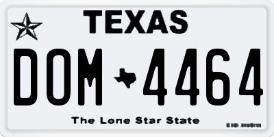 TX license plate DOM4464