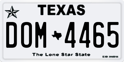 TX license plate DOM4465