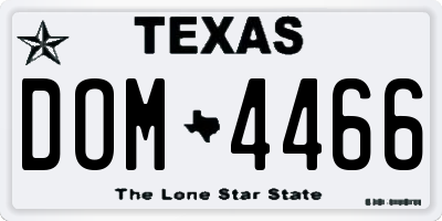 TX license plate DOM4466