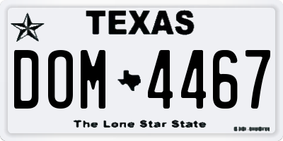 TX license plate DOM4467