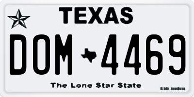 TX license plate DOM4469