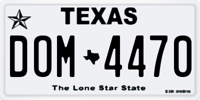 TX license plate DOM4470