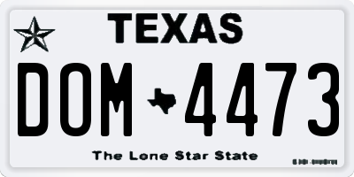 TX license plate DOM4473