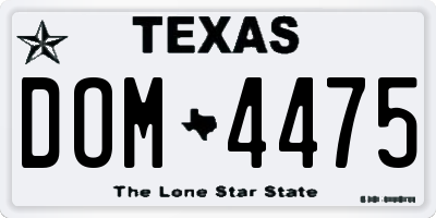 TX license plate DOM4475