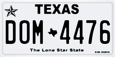 TX license plate DOM4476