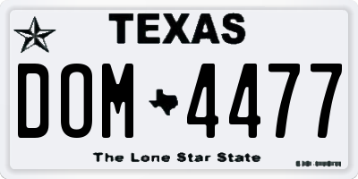 TX license plate DOM4477