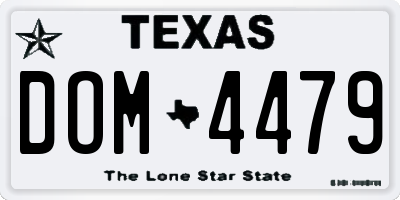 TX license plate DOM4479