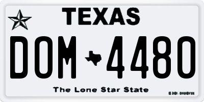 TX license plate DOM4480