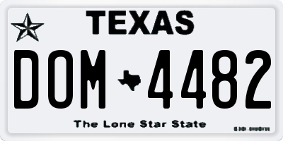 TX license plate DOM4482