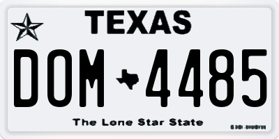 TX license plate DOM4485