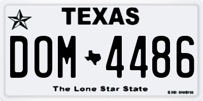 TX license plate DOM4486