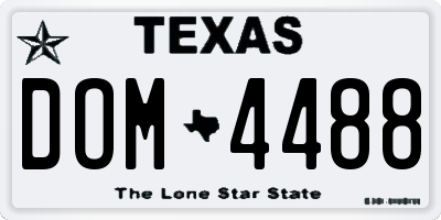 TX license plate DOM4488