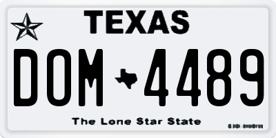 TX license plate DOM4489