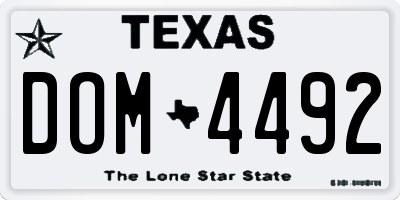 TX license plate DOM4492