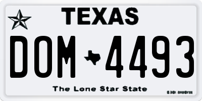 TX license plate DOM4493