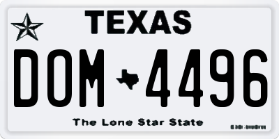 TX license plate DOM4496